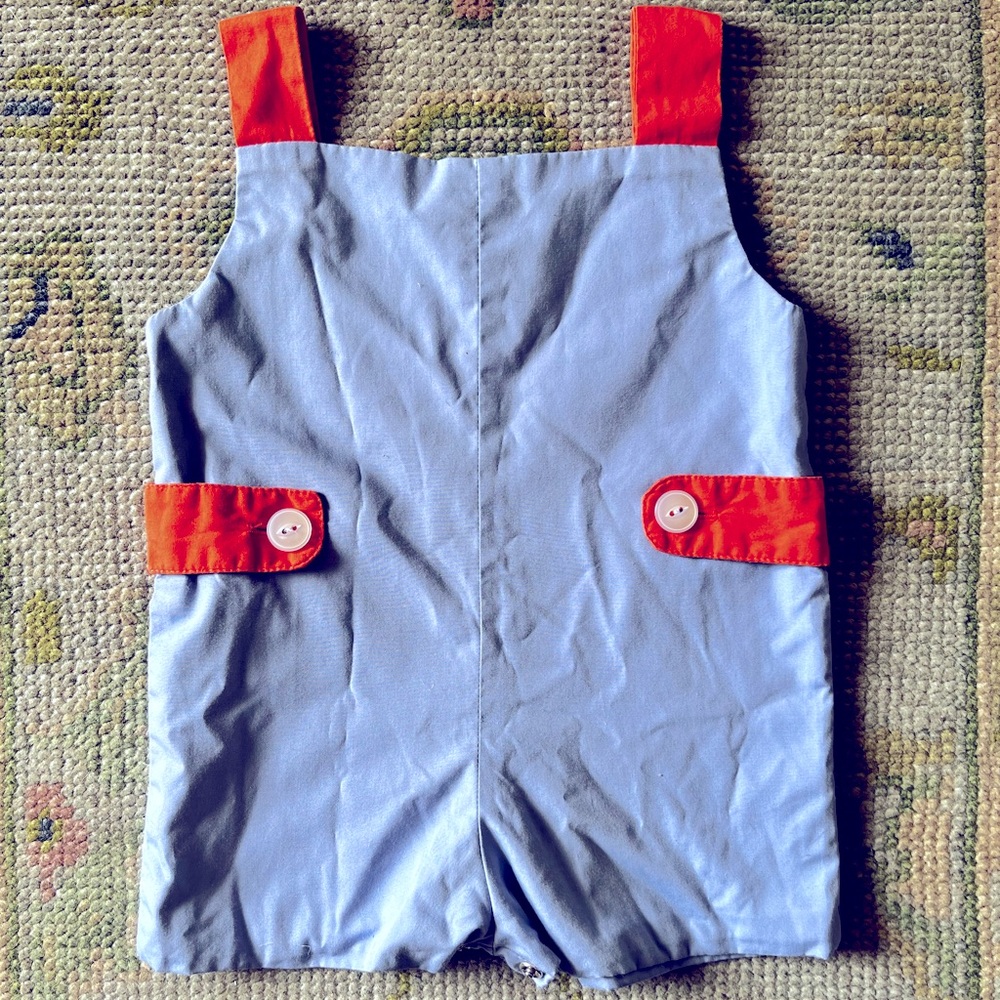 Beaufort Bonnet TBBC Boys Blue Jon Jon with Orange Accent 6-12 Mo
